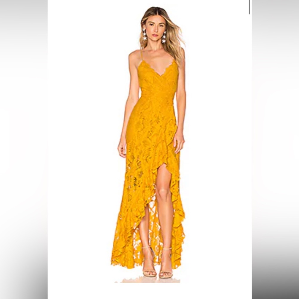 MAJORELLE Paisley Dress in Gold Yellow